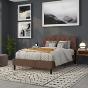 Cambridge Tufted Upholstered Full Size Headboard in Camel Fabric, HG-HB1708-F-C-GG