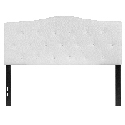Cambridge Tufted Upholstered Full Size Headboard in White Fabric, HG-HB1708-F-W-GG