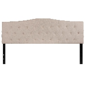 Cambridge Tufted Upholstered King Size Headboard in Beige Fabric, HG-HB1708-K-B-GG