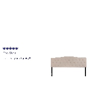 Cambridge Tufted Upholstered King Size Headboard in Beige Fabric, HG-HB1708-K-B-GG