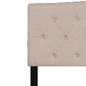 Cambridge Tufted Upholstered King Size Headboard in Beige Fabric, HG-HB1708-K-B-GG