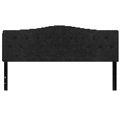 Cambridge Tufted Upholstered King Size Headboard in Black Fabric, HG-HB1708-K-BK-GG