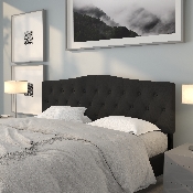 Cambridge Tufted Upholstered King Size Headboard in Black Fabric, HG-HB1708-K-BK-GG