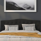 Cambridge Tufted Upholstered King Size Headboard in Black Fabric, HG-HB1708-K-BK-GG