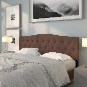 Cambridge Tufted Upholstered King Size Headboard in Camel Fabric, HG-HB1708-K-C-GG