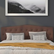 Cambridge Tufted Upholstered King Size Headboard in Camel Fabric, HG-HB1708-K-C-GG