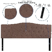 Cambridge Tufted Upholstered King Size Headboard in Camel Fabric, HG-HB1708-K-C-GG