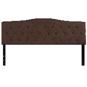 Cambridge Tufted Upholstered King Size Headboard in Dark Brown Fabric, HG-HB1708-K-DBR-GG