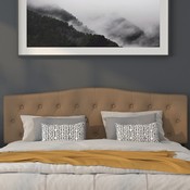 Cambridge Tufted Upholstered King Size Headboard in Dark Brown Fabric, HG-HB1708-K-DBR-GG