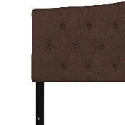 Cambridge Tufted Upholstered King Size Headboard in Dark Brown Fabric, HG-HB1708-K-DBR-GG