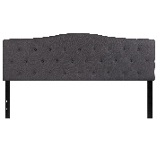 Cambridge Tufted Upholstered King Size Headboard in Dark Gray Fabric, HG-HB1708-K-DG-GG