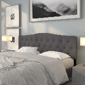 Cambridge Tufted Upholstered King Size Headboard in Dark Gray Fabric, HG-HB1708-K-DG-GG