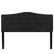 Cambridge Tufted Upholstered Queen Size Headboard in Black Fabric, HG-HB1708-Q-BK-GG