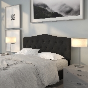 Cambridge Tufted Upholstered Queen Size Headboard in Black Fabric, HG-HB1708-Q-BK-GG