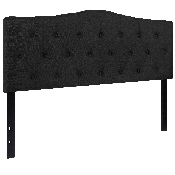 Cambridge Tufted Upholstered Queen Size Headboard in Black Fabric, HG-HB1708-Q-BK-GG