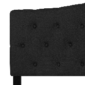 Cambridge Tufted Upholstered Queen Size Headboard in Black Fabric, HG-HB1708-Q-BK-GG