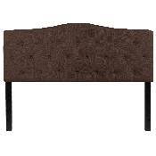 Cambridge Tufted Upholstered Queen Size Headboard in Dark Brown Fabric, HG-HB1708-Q-DBR-GG