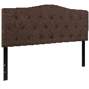 Cambridge Tufted Upholstered Queen Size Headboard in Dark Brown Fabric, HG-HB1708-Q-DBR-GG