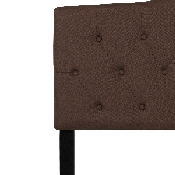 Cambridge Tufted Upholstered Queen Size Headboard in Dark Brown Fabric, HG-HB1708-Q-DBR-GG