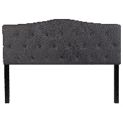 Cambridge Tufted Upholstered Queen Size Headboard in Dark Gray Fabric, HG-HB1708-Q-DG-GG