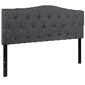 Cambridge Tufted Upholstered Queen Size Headboard in Dark Gray Fabric, HG-HB1708-Q-DG-GG