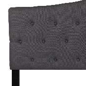 Cambridge Tufted Upholstered Queen Size Headboard in Dark Gray Fabric, HG-HB1708-Q-DG-GG