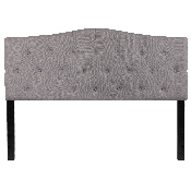 Cambridge Tufted Upholstered Queen Size Headboard in Light Gray Fabric, HG-HB1708-Q-LG-GG