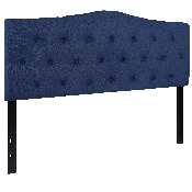 Cambridge Tufted Upholstered Queen Size Headboard in Navy Fabric, HG-HB1708-Q-N-GG