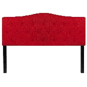 Cambridge Tufted Upholstered Queen Size Headboard in Red Fabric, HG-HB1708-Q-R-GG