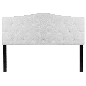 Cambridge Tufted Upholstered Queen Size Headboard in White Fabric, HG-HB1708-Q-W-GG