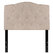 Cambridge Tufted Upholstered Twin Size Headboard in Beige Fabric, HG-HB1708-T-B-GG