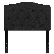 Cambridge Tufted Upholstered Twin Size Headboard in Black Fabric, HG-HB1708-T-BK-GG