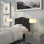 Cambridge Tufted Upholstered Twin Size Headboard in Black Fabric, HG-HB1708-T-BK-GG