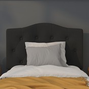 Cambridge Tufted Upholstered Twin Size Headboard in Black Fabric, HG-HB1708-T-BK-GG
