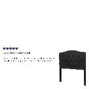 Cambridge Tufted Upholstered Twin Size Headboard in Black Fabric, HG-HB1708-T-BK-GG