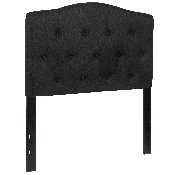 Cambridge Tufted Upholstered Twin Size Headboard in Black Fabric, HG-HB1708-T-BK-GG