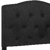 Cambridge Tufted Upholstered Twin Size Headboard in Black Fabric, HG-HB1708-T-BK-GG