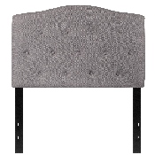 Cambridge Tufted Upholstered Twin Size Headboard in Light Gray Fabric, HG-HB1708-T-LG-GG