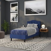 Cambridge Tufted Upholstered Twin Size Headboard in Navy Fabric, HG-HB1708-T-N-GG