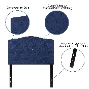 Cambridge Tufted Upholstered Twin Size Headboard in Navy Fabric, HG-HB1708-T-N-GG