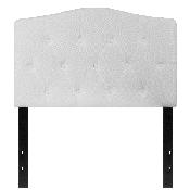 Cambridge Tufted Upholstered Twin Size Headboard in White Fabric, HG-HB1708-T-W-GG
