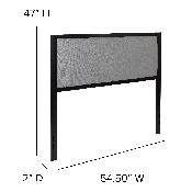 Melbourne Metal Upholstered Full Size Headboard in Light Gray Fabric, HG-HB1717-F-LG-GG