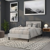 Melbourne Metal Upholstered Full Size Headboard in Light Gray Fabric, HG-HB1717-F-LG-GG