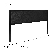 Melbourne Metal Upholstered King Size Headboard in Black Fabric, HG-HB1717-K-BK-GG