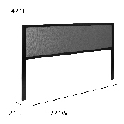 Melbourne Metal Upholstered King Size Headboard in Dark Gray Fabric, HG-HB1717-K-DG-GG