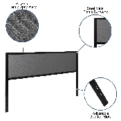 Melbourne Metal Upholstered King Size Headboard in Dark Gray Fabric, HG-HB1717-K-DG-GG