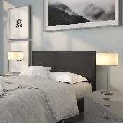Melbourne Metal Upholstered Queen Size Headboard in Black Fabric, HG-HB1717-Q-BK-GG
