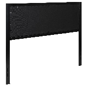 Melbourne Metal Upholstered Queen Size Headboard in Black Fabric, HG-HB1717-Q-BK-GG
