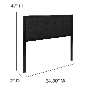 Bristol Metal Tufted Upholstered Full Size Headboard in Black Fabric, HG-HB1725-F-BK-GG