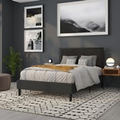 Bristol Metal Tufted Upholstered Full Size Headboard in Black Fabric, HG-HB1725-F-BK-GG